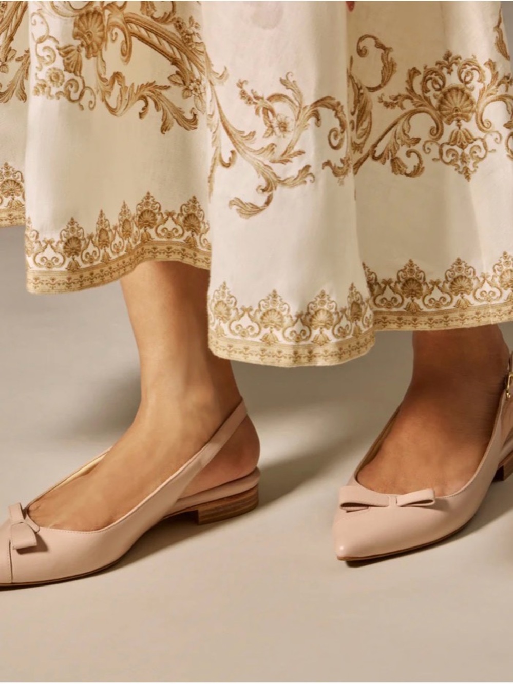 Sarah Flint Blush Pink Natalie Pointed Slingback Flats